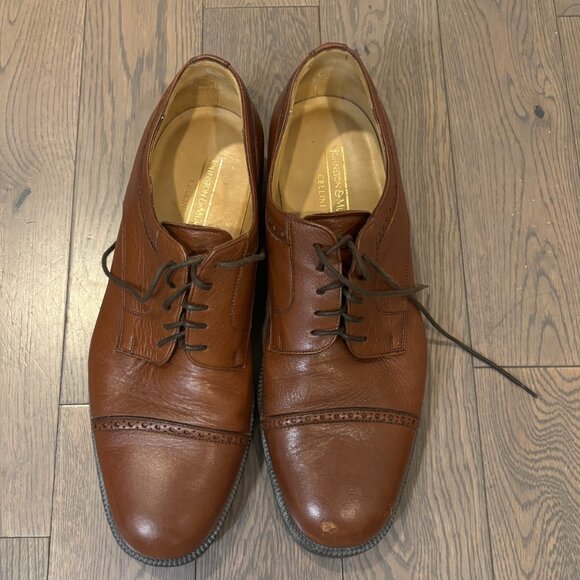 Johnston & Murphy Russo Cap Toe Dress Shoes in Chestnut sz 10